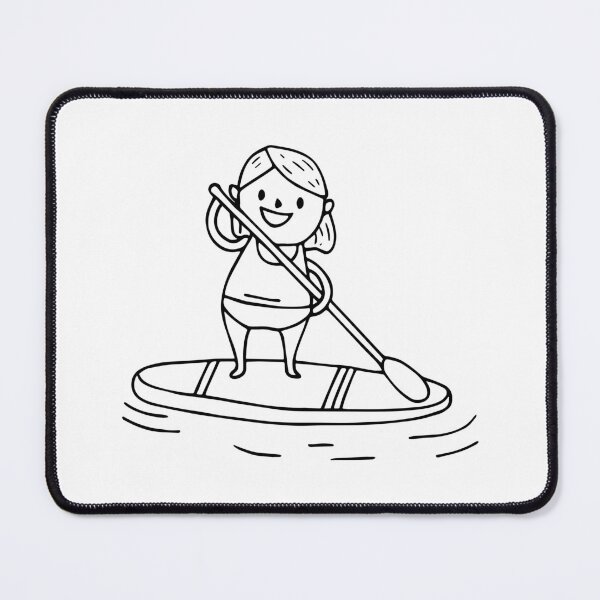 Item preview, Drawing of a woman paddleboarder on the water designed and sold by rasagamastore.