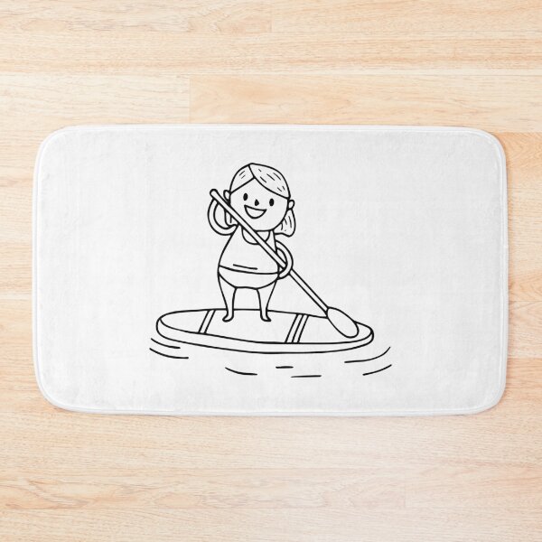 Item preview, Drawing of a woman paddleboarder on the water designed and sold by rasagamastore.