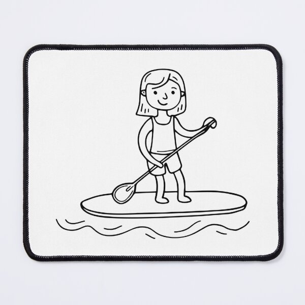 Item preview, Drawing of a woman paddleboarder on the water designed and sold by rasagamastore.
