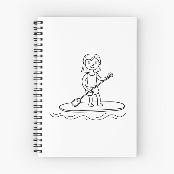 Item preview, Drawing of a woman paddleboarder on the water designed and sold by rasagamastore.