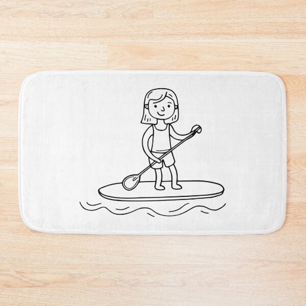 Item preview, Drawing of a woman paddleboarder on the water designed and sold by rasagamastore.