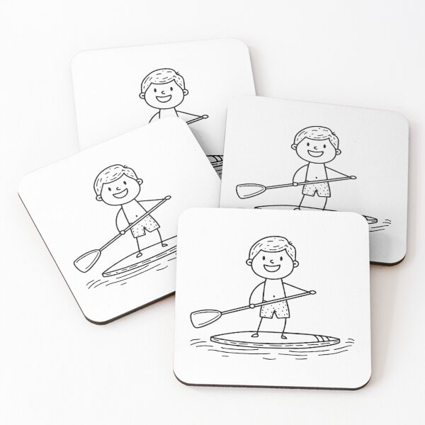 Item preview, Simple drawing of a man paddleboarder on the water designed and sold by rasagamastore.