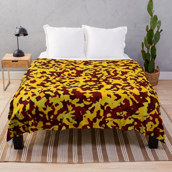 Item preview, Vibrant Yellow, Dark Maroon, and Burgundy Camouflage Pattern designed and sold by ModdiesColors.