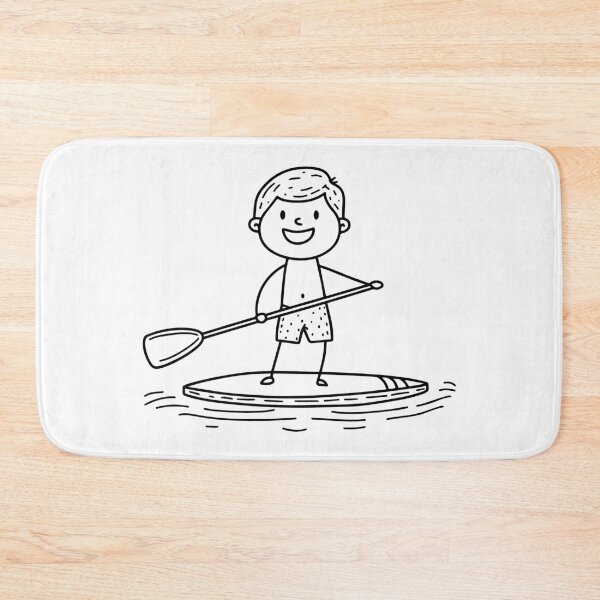Item preview, Simple drawing of a man paddleboarder on the water designed and sold by rasagamastore.