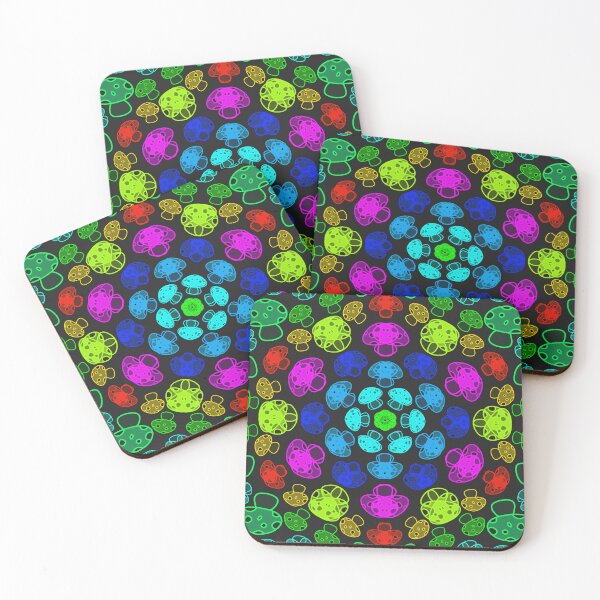 Item preview, Cursed Kaleidoscope - Teal Rainbow Mushrooms designed and sold by FinapplePudding.