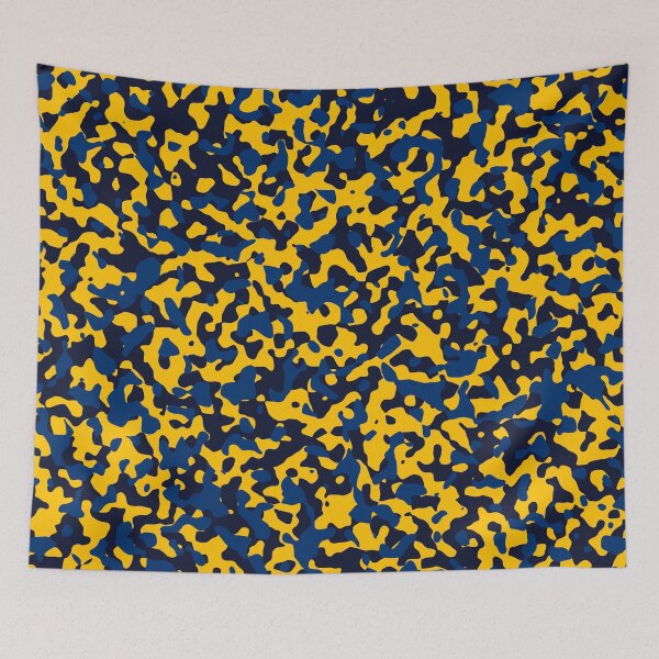 Item preview, Bold Yellow, Navy Blue, and Dark Teal Camouflage Pattern designed and sold by ModdiesColors.