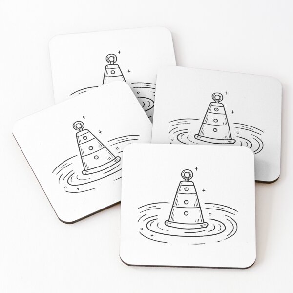 Item preview, Simple drawing of a buoy floating in the water designed and sold by rasagamastore.