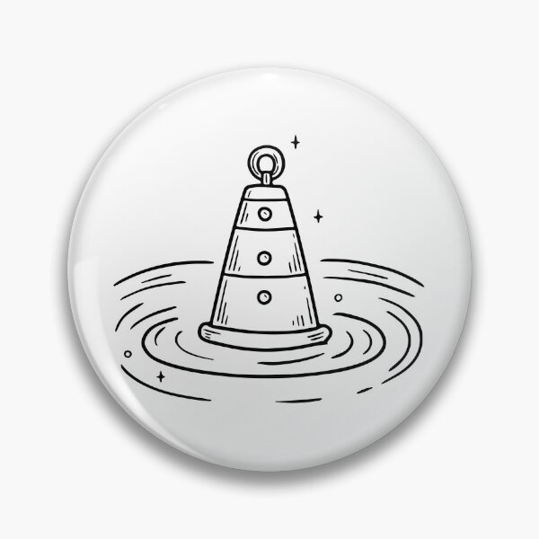 Item preview, Simple drawing of a buoy floating in the water designed and sold by rasagamastore.