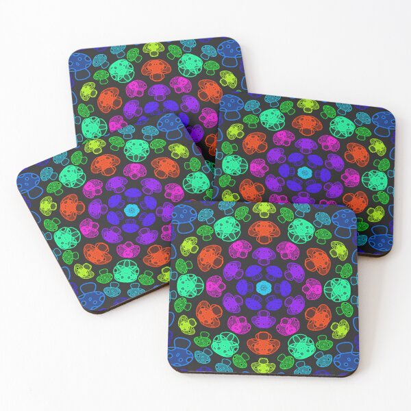 Item preview, Cursed Kaleidoscope - Dark Purple Rainbow Mushrooms designed and sold by FinapplePudding.