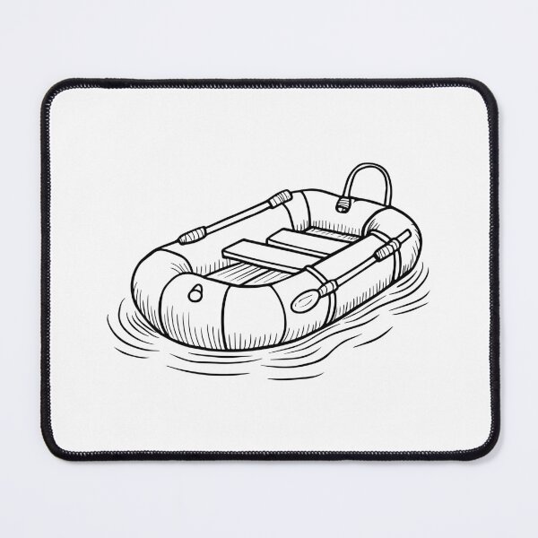 Item preview, Simple drawing of a raft on the water designed and sold by rasagamastore.