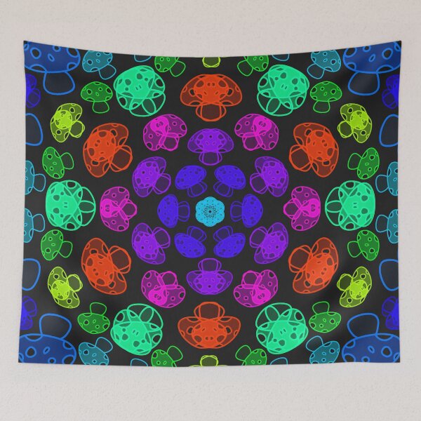 Item preview, Cursed Kaleidoscope - Dark Purple Rainbow Mushrooms designed and sold by FinapplePudding.