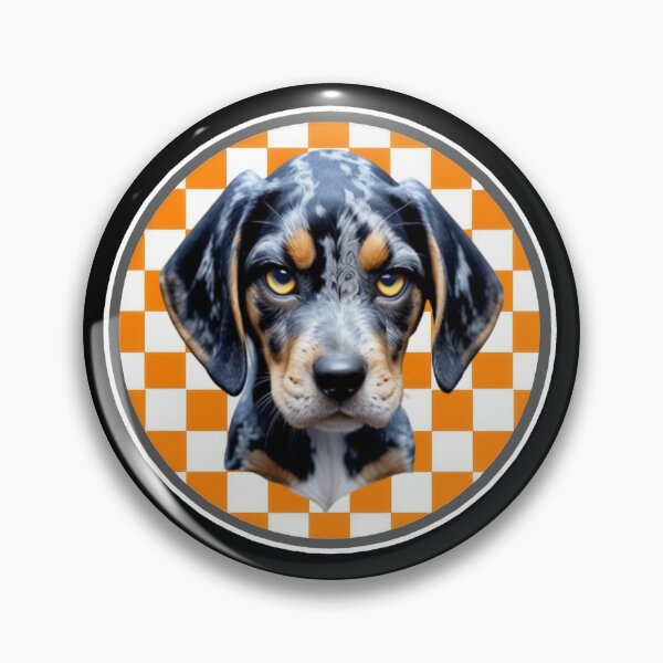 Item preview, Angry Bluetick Coonhound Framed with Checkboard designed and sold by Pickle Wicked Designs.