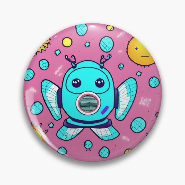Item preview, Blue Robot with Wings and Sunshine designed and sold by omgnovalynn.