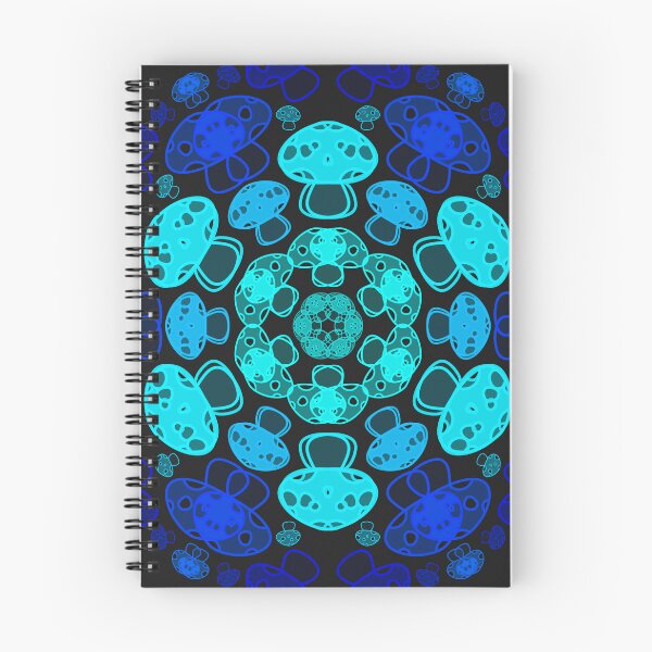 Item preview, Cursed Kaleidoscope - Vibrant Blue Mushrooms designed and sold by FinapplePudding.