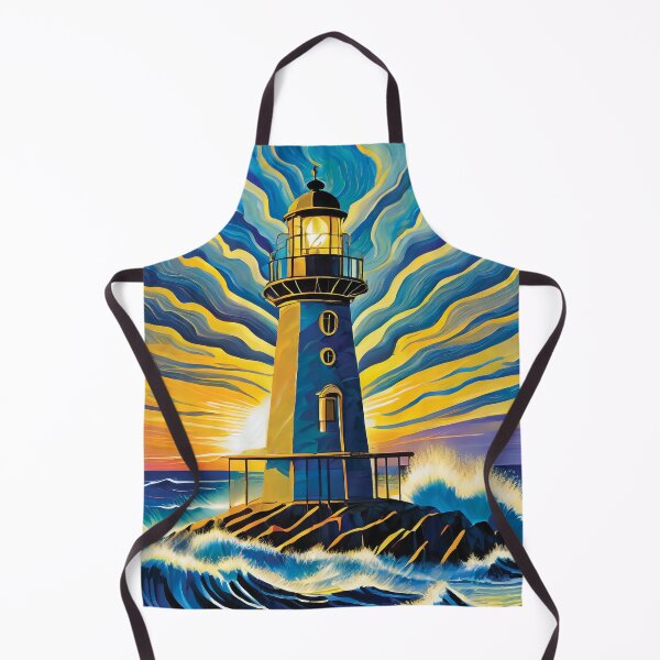 Item preview, An isolated iron lighthouse shining out to sea sunrise it sits on a marine island. designed and sold by HEMRO.
