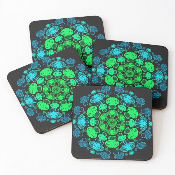 Item preview, Cursed Kaleidoscope - Vibrant Green Mushrooms designed and sold by FinapplePudding.