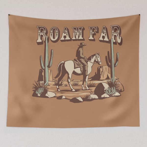 Item preview, Roam Far, Retro Cowboy Illustration designed and sold by FlashCraft Design.