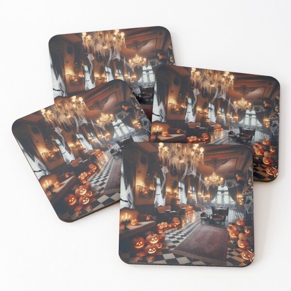 Item preview, Halloween Hotel Interior with Pumpkins and Candles designed and sold by DreamagineArtDesign.