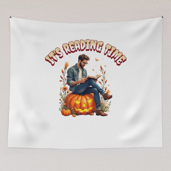 Item preview, it is reading time in halloween vibes designed and sold by WhiteDoveArt.