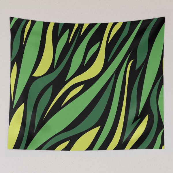 Item preview, Green zebra patterns designed and sold by Wolagno.