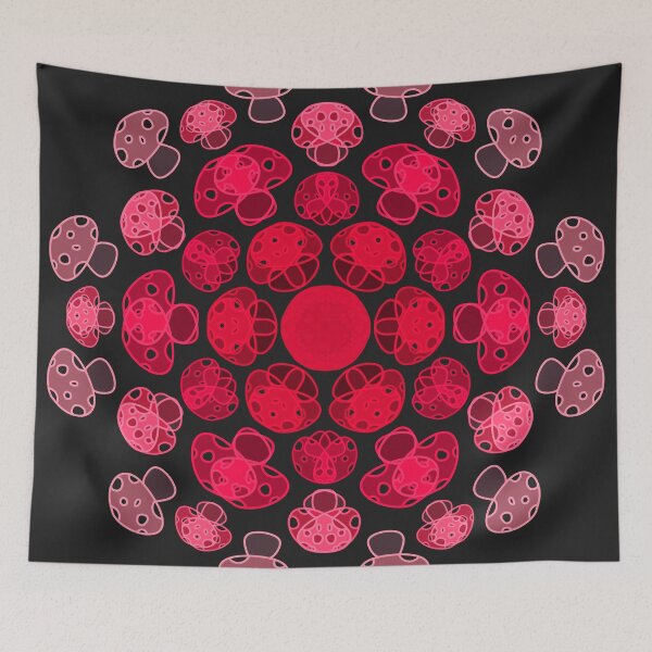 Item preview, Cursed Kaleidoscope - Vibrant Red Mushrooms designed and sold by FinapplePudding.