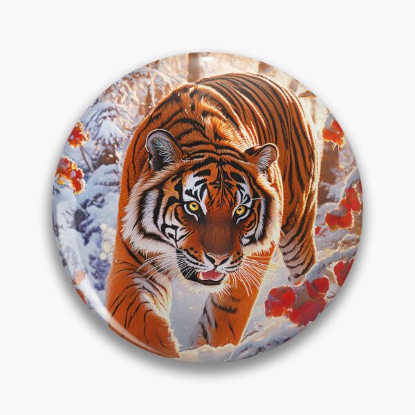 Item preview, The Siberian tiger hunting in snow - Wildlife photo designed and sold by TheArtistOf2022.