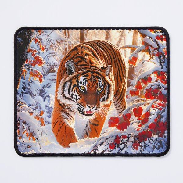 Item preview, The Siberian tiger hunting in snow - Wildlife photo designed and sold by TheArtistOf2022.
