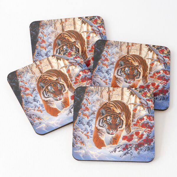 Item preview, The Siberian tiger hunting in snow - Wildlife photo designed and sold by TheArtistOf2022.