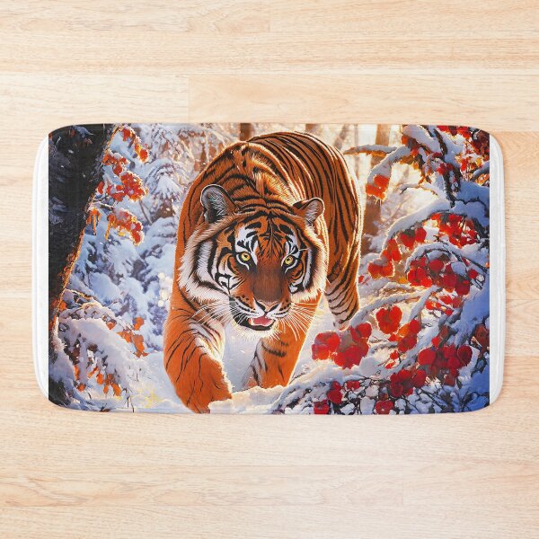 Item preview, The Siberian tiger hunting in snow - Wildlife photo designed and sold by TheArtistOf2022.