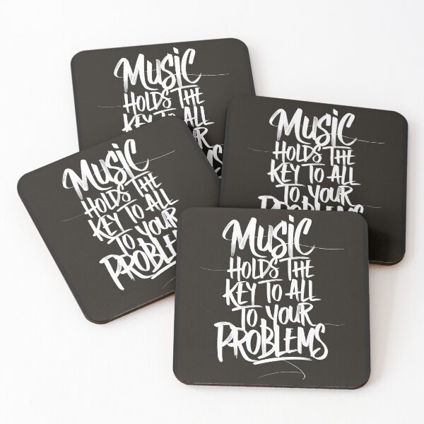 Item preview, "Music holds the key to all your problems." Colorful Hand-Lettering  for Music Lovers. designed and sold by paulo silveira.
