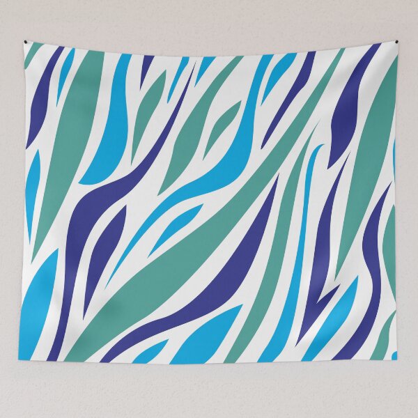Item preview, Blue green zebra patterns designed and sold by Wolagno.