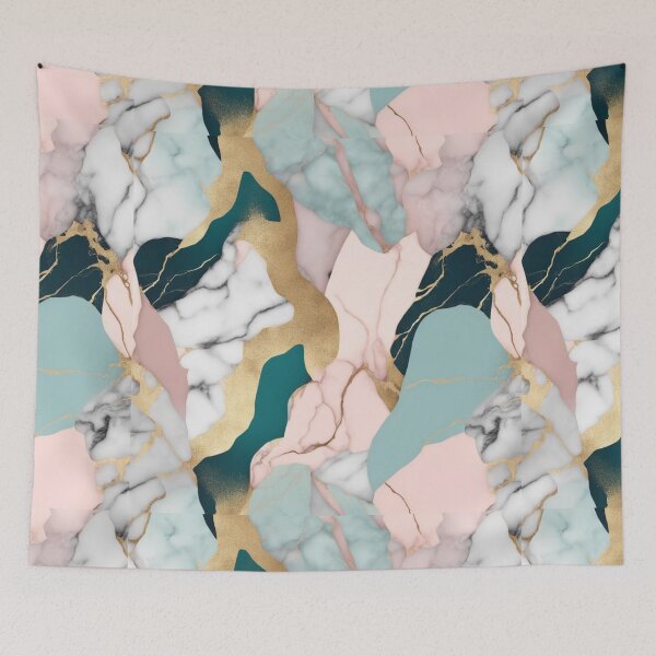 Item preview, Pink, Green, White, and Turquoise Marble Pattern – Vibrant Abstract Marble Illustration for Fashion, Home Décor, and Accessories designed and sold by 21 Dragonflies.