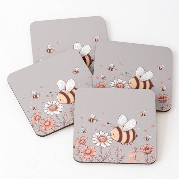 Item preview, Cute Bee Smelling Flowers designed and sold by roni-and-rye.