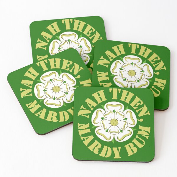 Item preview, Nah Then Mardy Bum Yorkshire Slang Dialect Rose Yellow Text designed and sold by taiche.