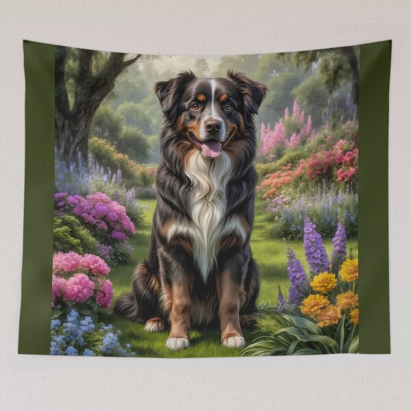 Item preview, Atlas Australian Shepherd Dog Portrait Painting designed and sold by Heart and Soul Studio.