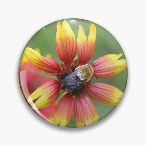 Item preview, Bee on Center of Firewheel Flower designed and sold by HematiteDesign.