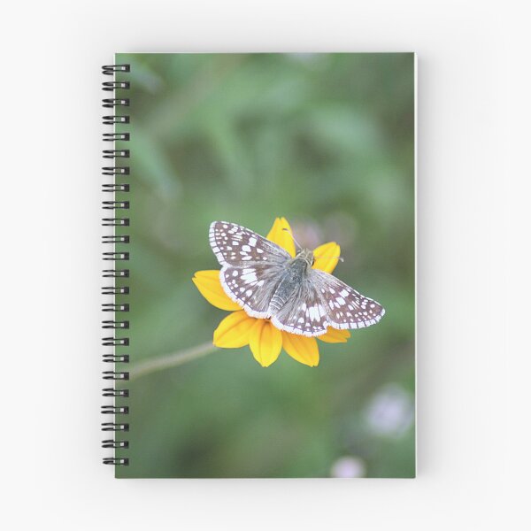 Item preview, White Checkered Skipper Butterfly On Yellow Flower designed and sold by HematiteDesign.