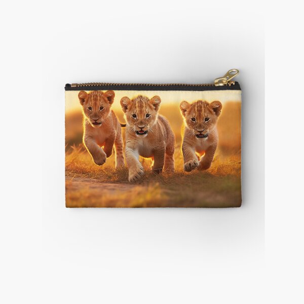 Item preview, A pride of young lion cubs running - Wildlife photo designed and sold by TheArtistOf2022.