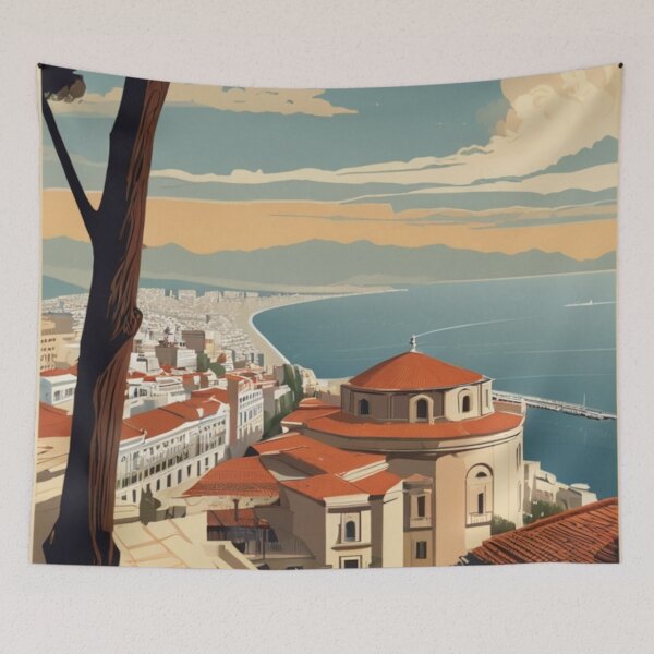 Item preview, 068 Vintage Thessaloniki, Greece Poster Design designed and sold by Alexis Art Collection.