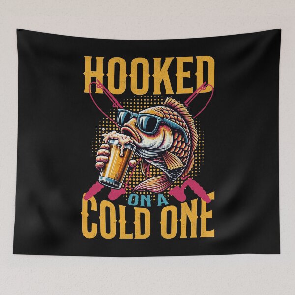 Item preview, Hooked on a Cold One Fun Fishing designed and sold by PrintCrafting.