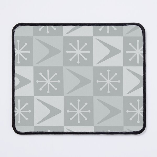 Item preview, Atomic Age Checkered Boomerangs Light Gray designed and sold by thepixelgarden.