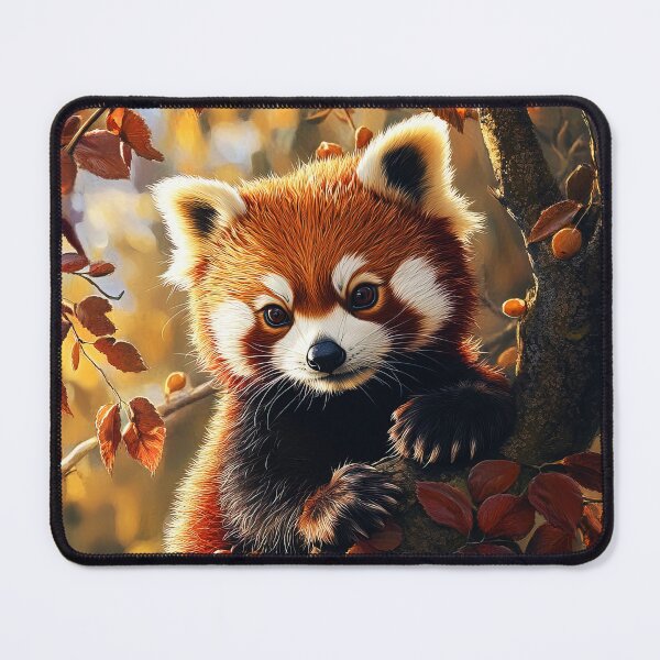Item preview, Red panda on tree branch in Autumn - Wildlife photo designed and sold by TheArtistOf2022.