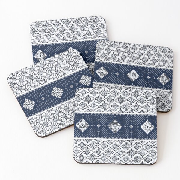 Item preview, Blue and white ethnic modern pattern designed and sold by _Patternique_.