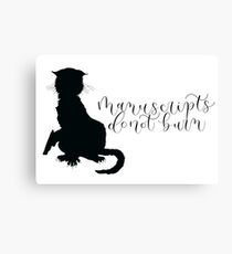 Master and Margarita, Manuscripts Don't Burn, Behemoth Silhouette Canvas Print