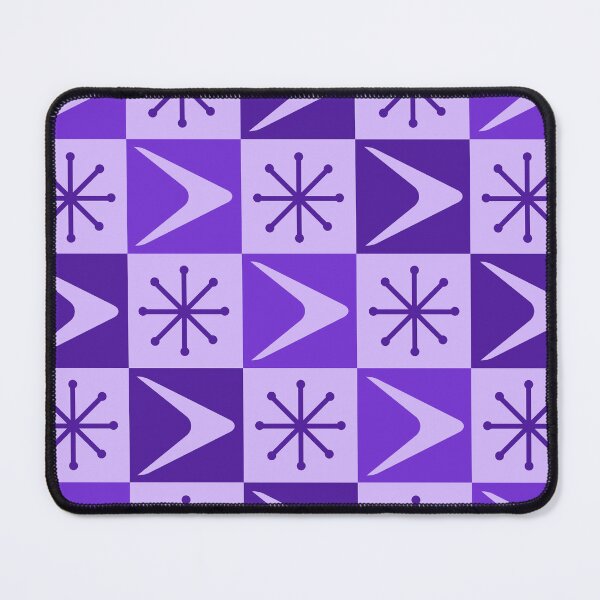Item preview, Atomic Age Checkered Boomerangs Indigo designed and sold by thepixelgarden.