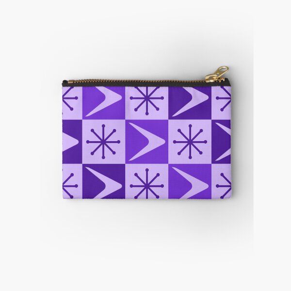 Item preview, Atomic Age Checkered Boomerangs Indigo designed and sold by thepixelgarden.