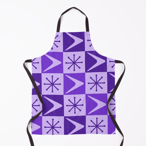 Item preview, Atomic Age Checkered Boomerangs Indigo designed and sold by thepixelgarden.
