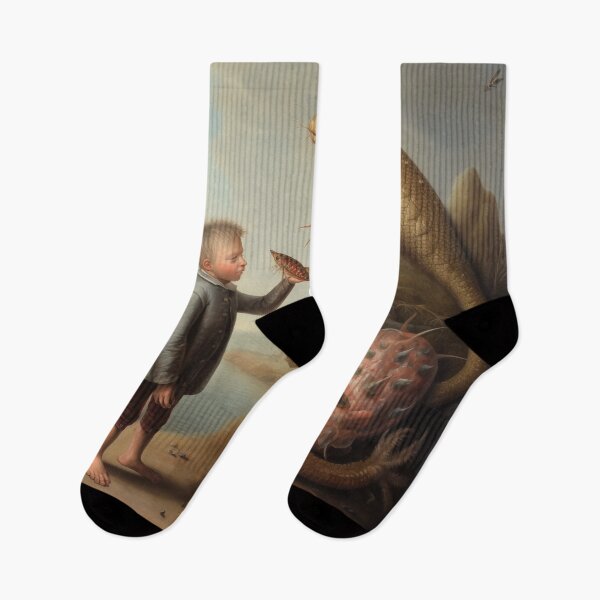 Item preview, Curious Encounter: Boy and Lizard in a Surreal World designed and sold by landletsy.