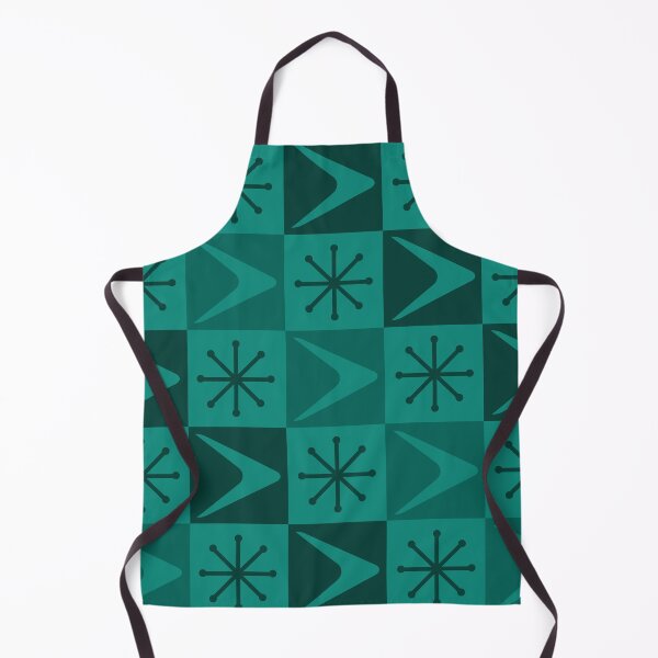 Item preview, Atomic Age Checkered Boomerangs Teal designed and sold by thepixelgarden.
