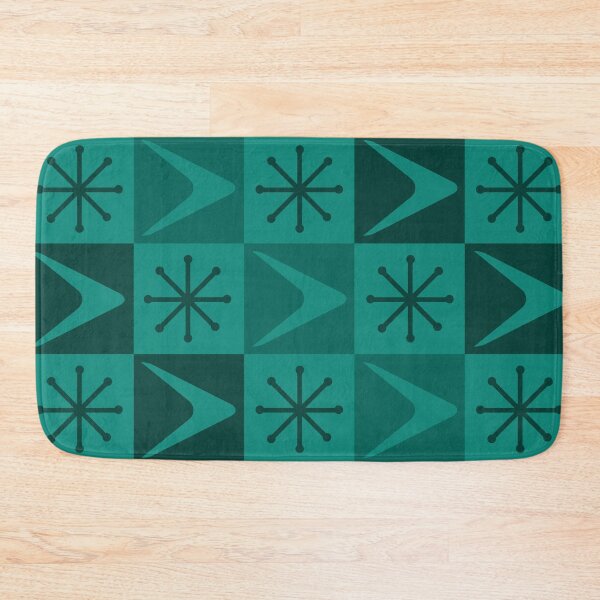 Item preview, Atomic Age Checkered Boomerangs Teal designed and sold by thepixelgarden.